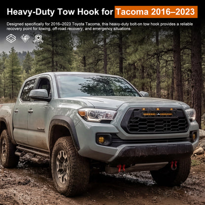 Tacoma Front Tow Hooks & Shackle Bracket Bolt-On Recovery Points 2PCS for Toyota