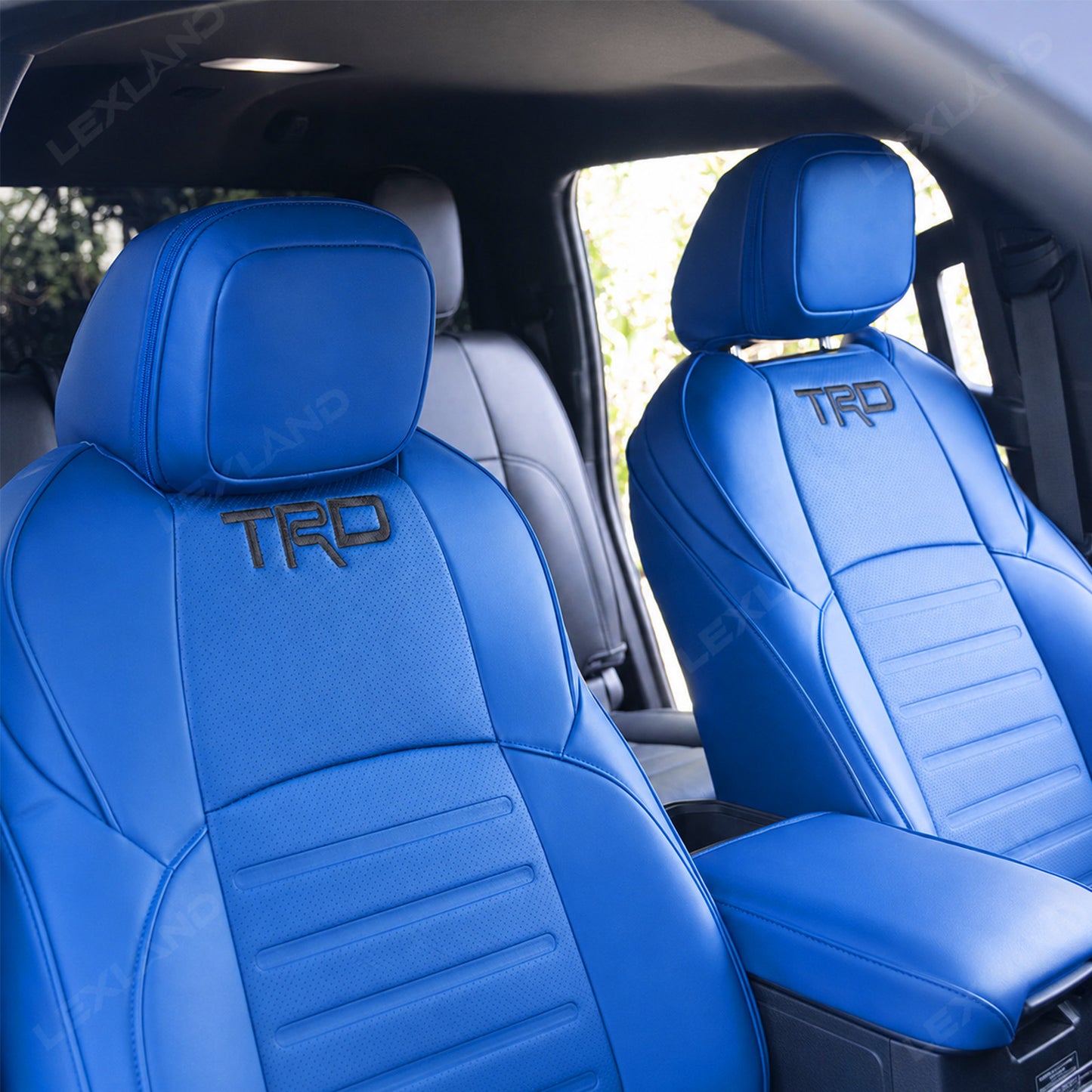 Tacoma /4Runner Seat Covers Blue Embossed Seat Protector with TRD Letter Style Premium Interior Protection