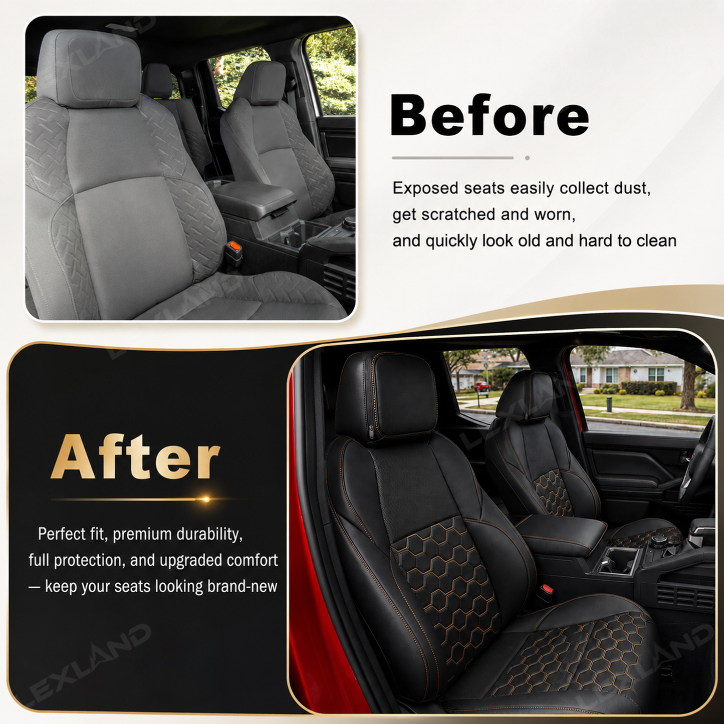Tacoma /4Runner Seat Covers Platinum Style Premium Interior Upgrade for Toyota