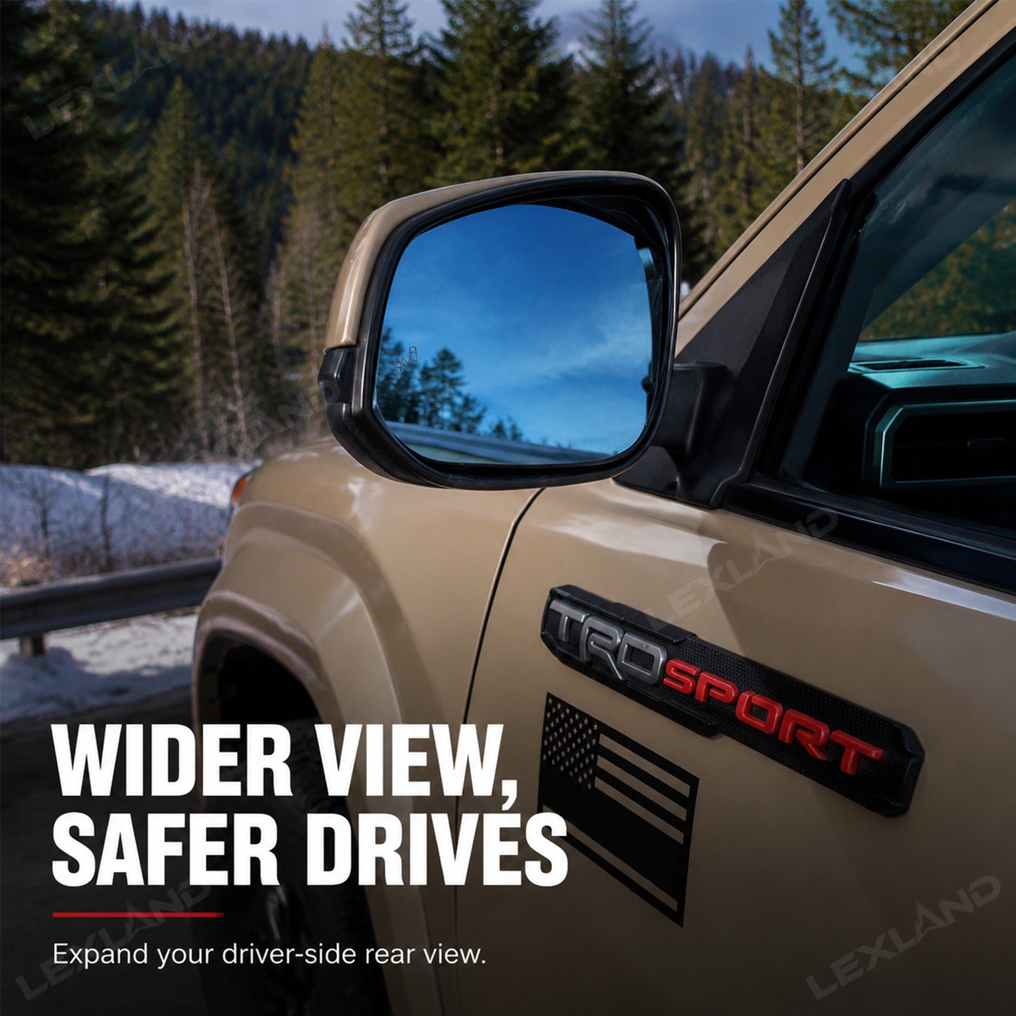 Tacoma/4Runner Wide View Side Mirrors with Blind Spot Detection Heated Rearview Mirror Glass Replacement Kit