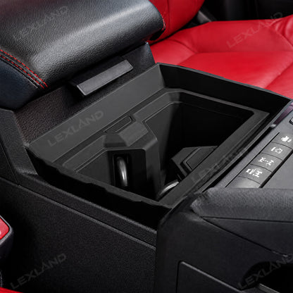 Tacoma/4Runner Center Console Cup Holder Insert TPE Drink Organizer with Lid for Toyota