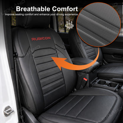 Wrangler Seat Covers 4-Door Embossed Leather Seat Protector Without Rear Armrest
