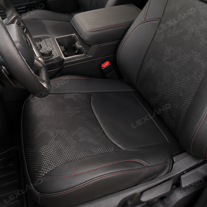 Tacoma Seat Covers with Carbon Fiber-Style Badge Embossed Nappa Camo Seat Protector for Toyota