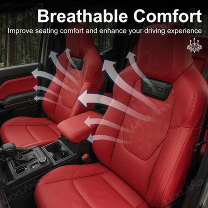 Tacoma/4Runner Seat Covers with Carbon Fiber-Style TRD Badge Embossed Nappa Camo Seat Protector for Toyota