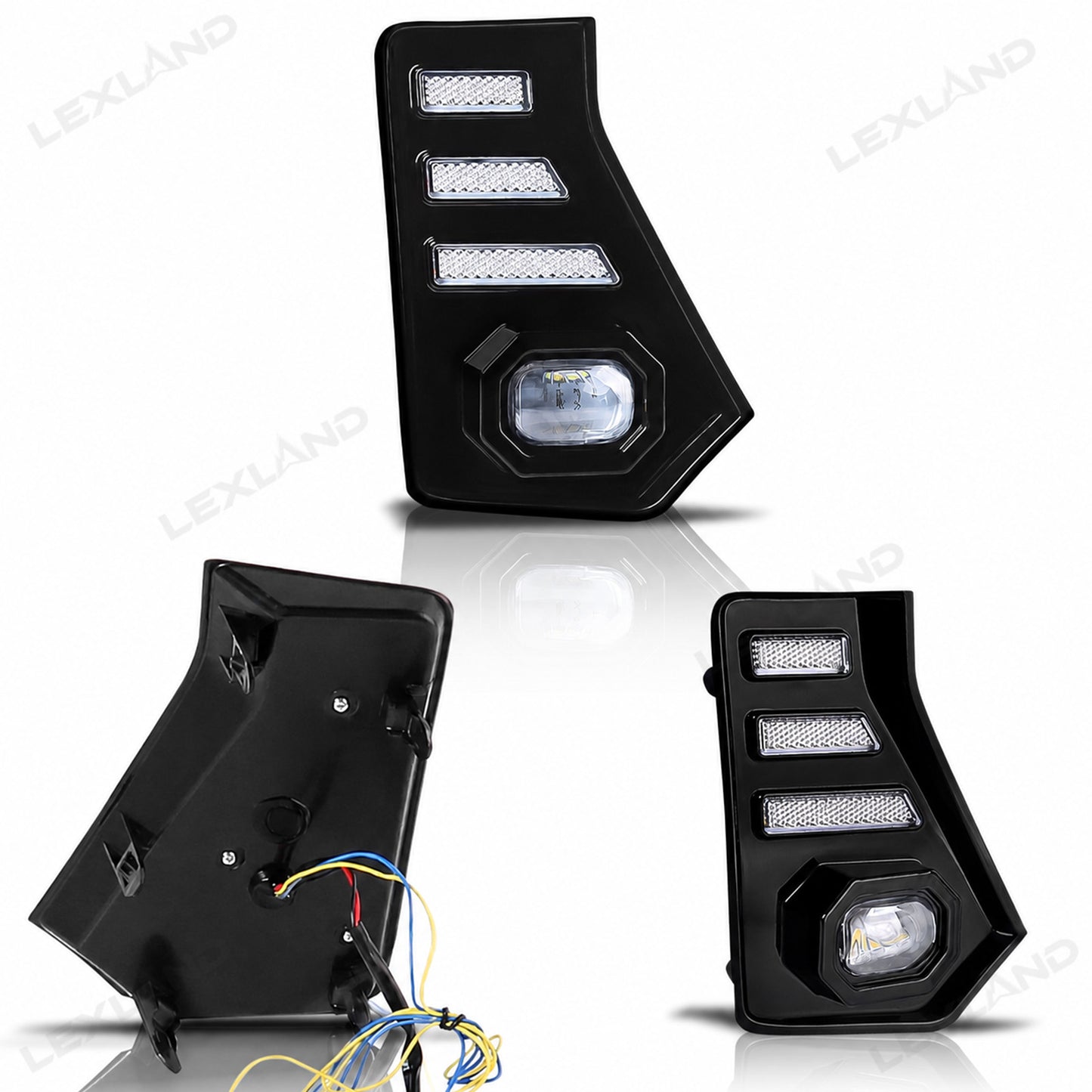Tacoma LED Daytime Running Lights DRL White/Amber Fang Lamps Front Accent Lights for Toyota
