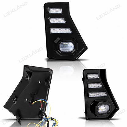 Tacoma LED Daytime Running Lights DRL White/Amber Fang Lamps Front Accent Lights for Toyota