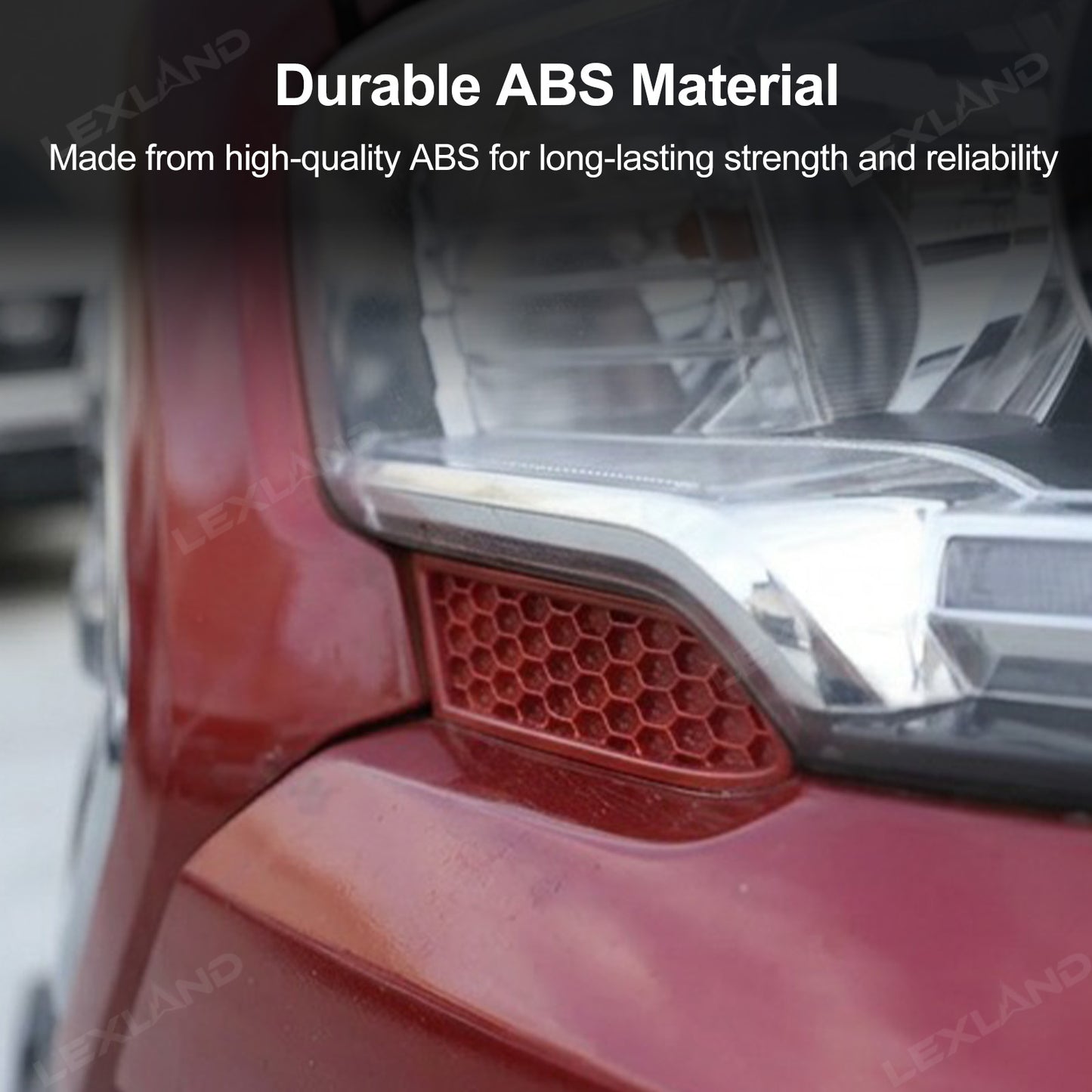 Tacoma Front Headlight Cover Trim ABS TRD-style Red Honeycomb Sticker Exterior Decor Cover for Toyota