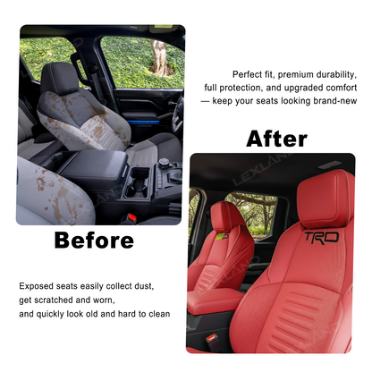 Tacoma /4Runner Seat Covers Full Coverage Embossed Seat Protector with TRD Letter Style for Toyota