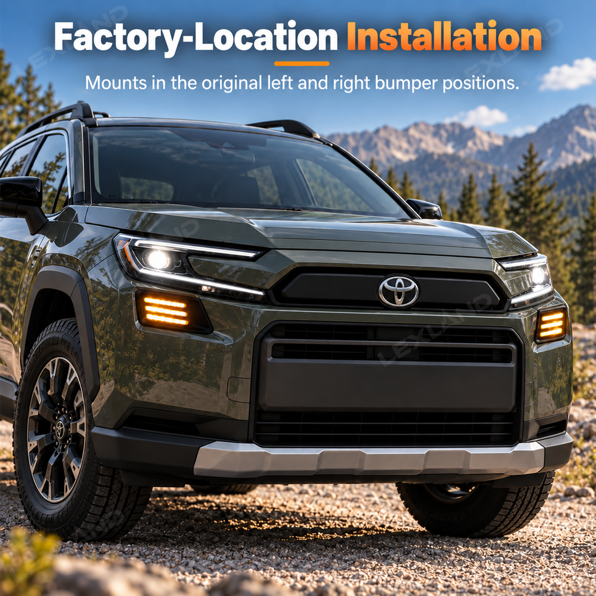 Rav4 Woodland Front head LED Lights Daytime Running Lights DRL Fog Light for Toyota