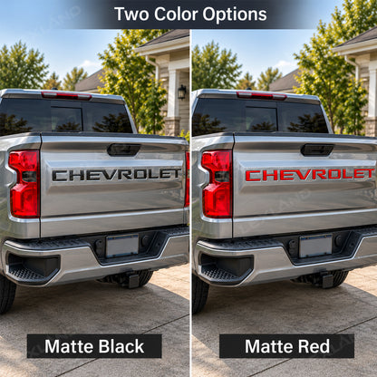 Silverado 1500 Tailgate Letters 3D Raised Tailgate Insert Overlays Rear Emblem Trim for Chevrolet