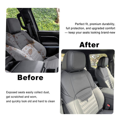 Tacoma /4Runner Seat Covers Embossed Nappa Leather Seat Protectors with TRD Style for Toyota