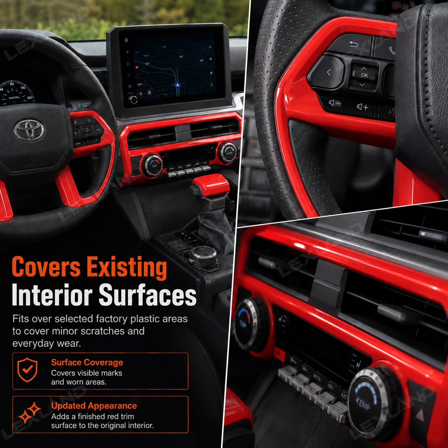 Tacoma Interior Accessories Kit ABS Central Control Cover Trim for Toyota