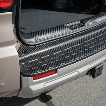 4Runner Rear Bumper Guard Plate Cover ABS Glossy Carbon Fiber Style Rear Sill Guard Board Protector