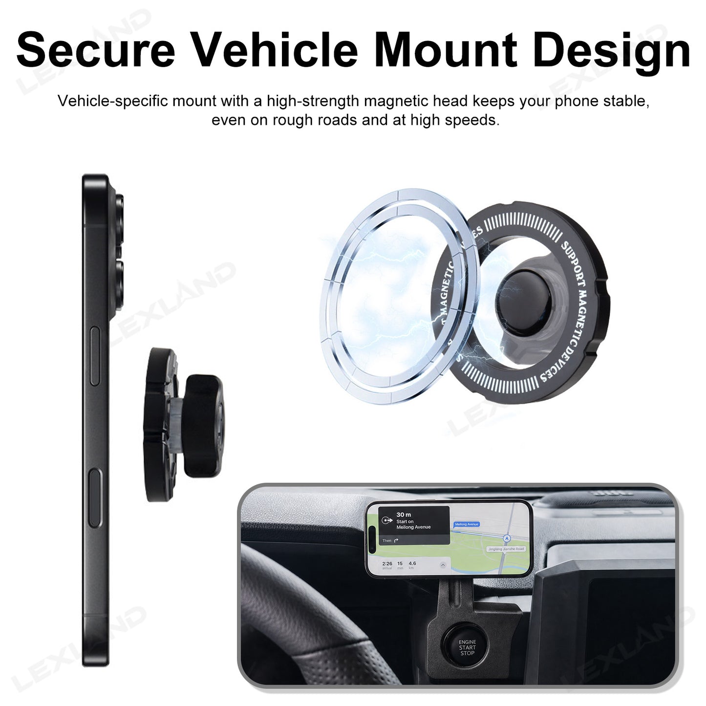 Tacoma Strong Magnetic Phone Mount No-Drill Dashboard Phone Holder for Toyota