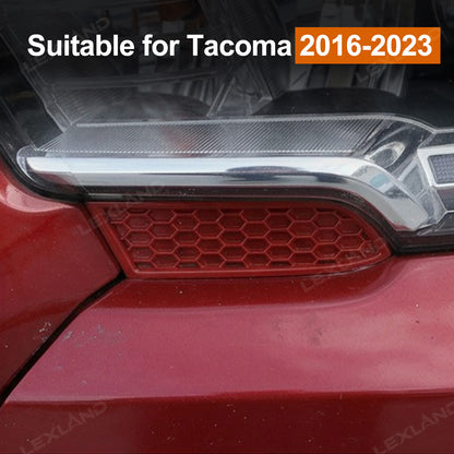 Tacoma Front Headlight Cover Trim ABS TRD-style Red Honeycomb Sticker Exterior Decor Cover for Toyota