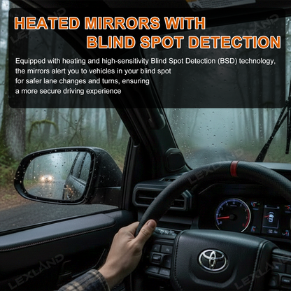Tacoma Rearview Mirror Glass with Blind Spot Detection Heated Door Side Mirror Lens for Toyota