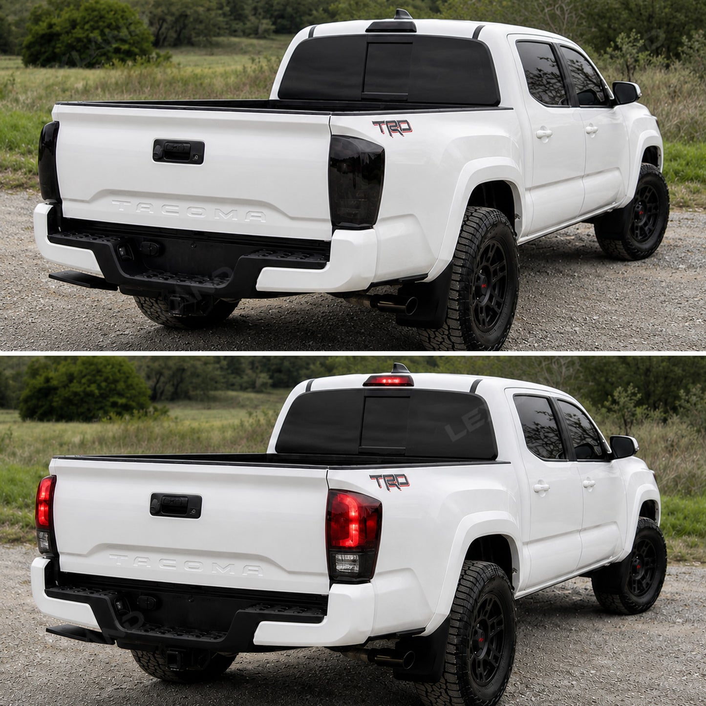 Tacoma Smoked Tail Light Covers & Third Brake Light Cover Rear Lamp Protector for Toyota