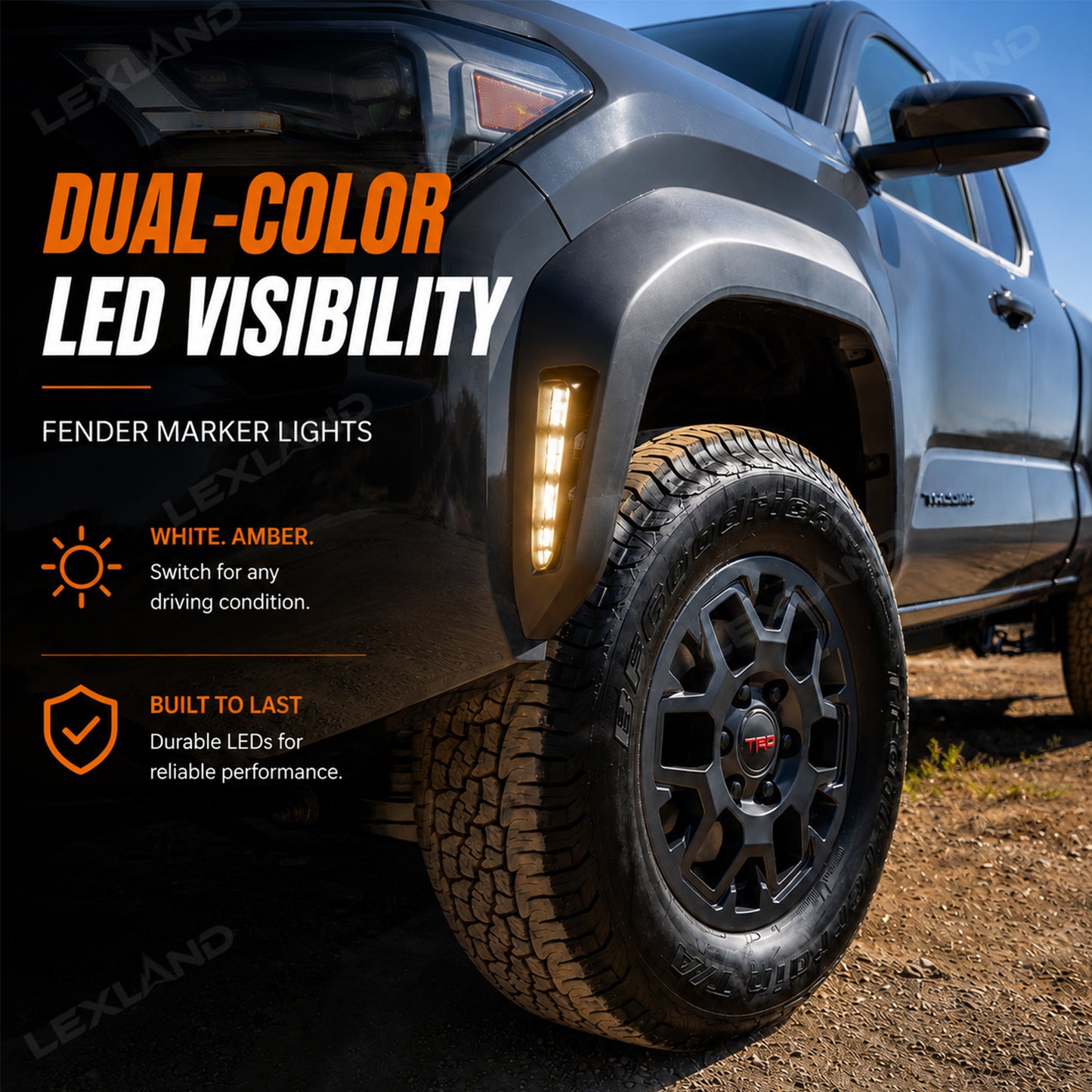Tacoma Fender Marker Lights Dual-Color LED Lights for Toyota