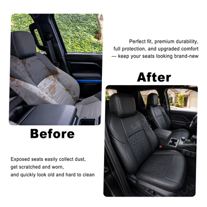Tacoma/4Runner Diamond Design Seat Covers Premium Nappa Leather Interior Seat Protectors for Toyota