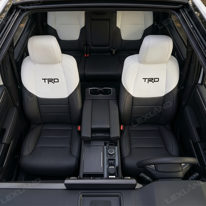 Tundra Seat Covers Black & White Two-tone Seat Protector with TRD Letter Style for Toyota
