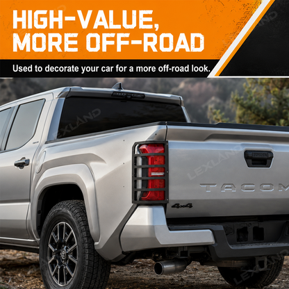 Tacoma Tailgate Tail Light Protective Cover Trim Metal Rear Taillight Covers 2PCS for Toyota