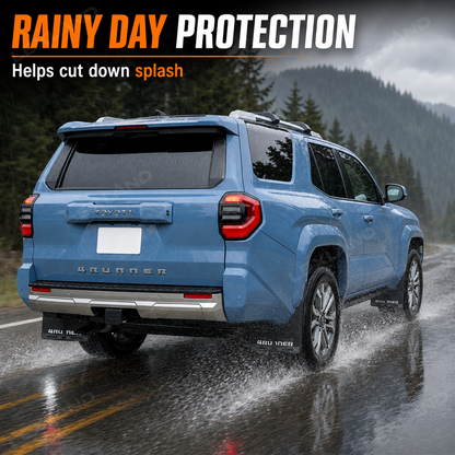 4Runner Mud Flaps No-Drill Splash Guards Front & Rear Fender Mudguards for Toyota