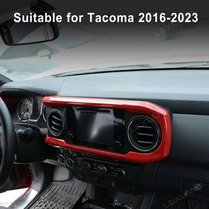 Tacoma Dashboard Cover Central Console Dash Panel TRD Style Red Decorative Interior Accents for Toyota