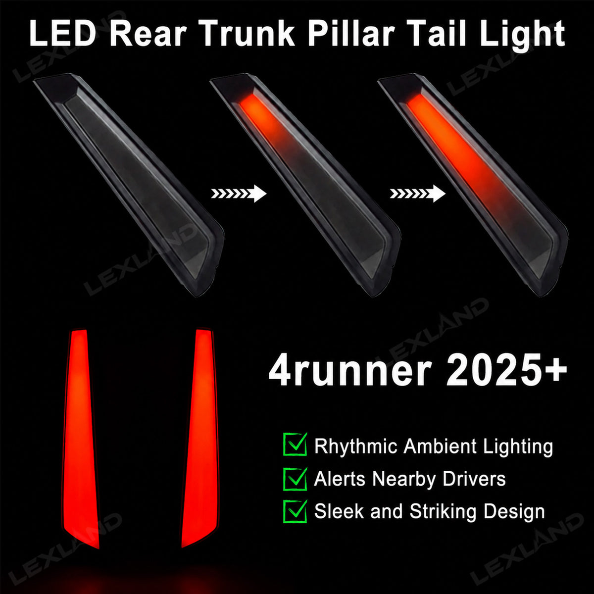 4Runner Rear Trunk Pillar Tail Light LED Brake Lamps For Toyota
