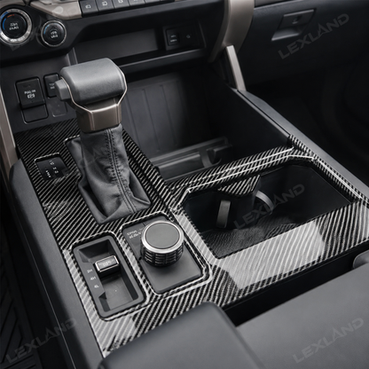 Tundra Center Control Gear Shift Panel Cover Trim ABS Carbon Fiber Style Console Overlay