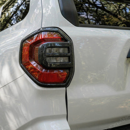 4Runner Tail Light Cover Trim ABS Carbon Fiber Style Rear Taillight Covers Decorative Overlay for Toyota