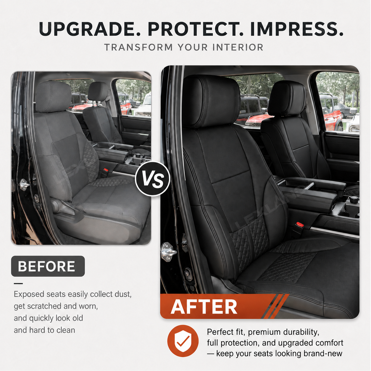 Tundra Seat Covers Capstone Style Interior Leather Covers Upgrade Seat Protector for Toyota