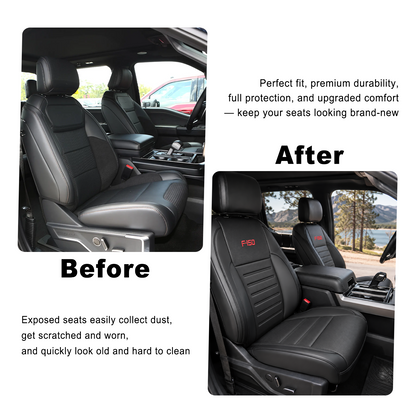F-150 Seat Covers NAPPA Leather Interior Seat Protector with F-150 Style for Ford