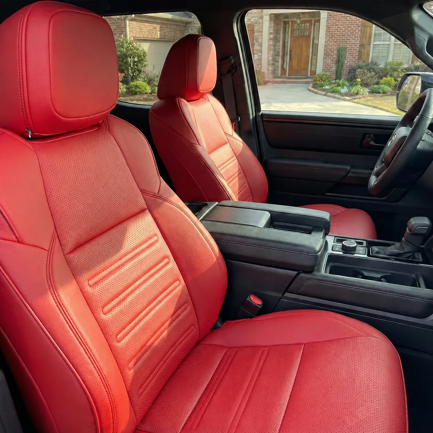 Tundra Seat Covers Embossed Seat Protectors with TRD Letter Style for Toyota