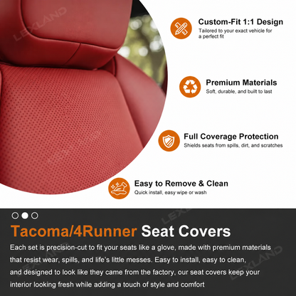 Tacoma /4Runner Seat Covers Full Coverage Embossed Seat Protector with TRD Letter Style for Toyota