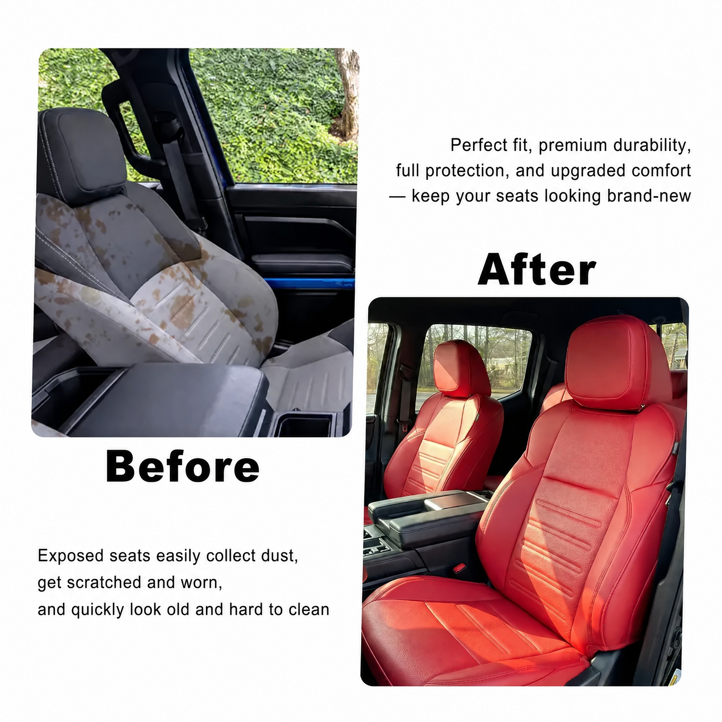Tundra Seat Covers Embossed Seat Protectors with TRD Letter Style for Toyota