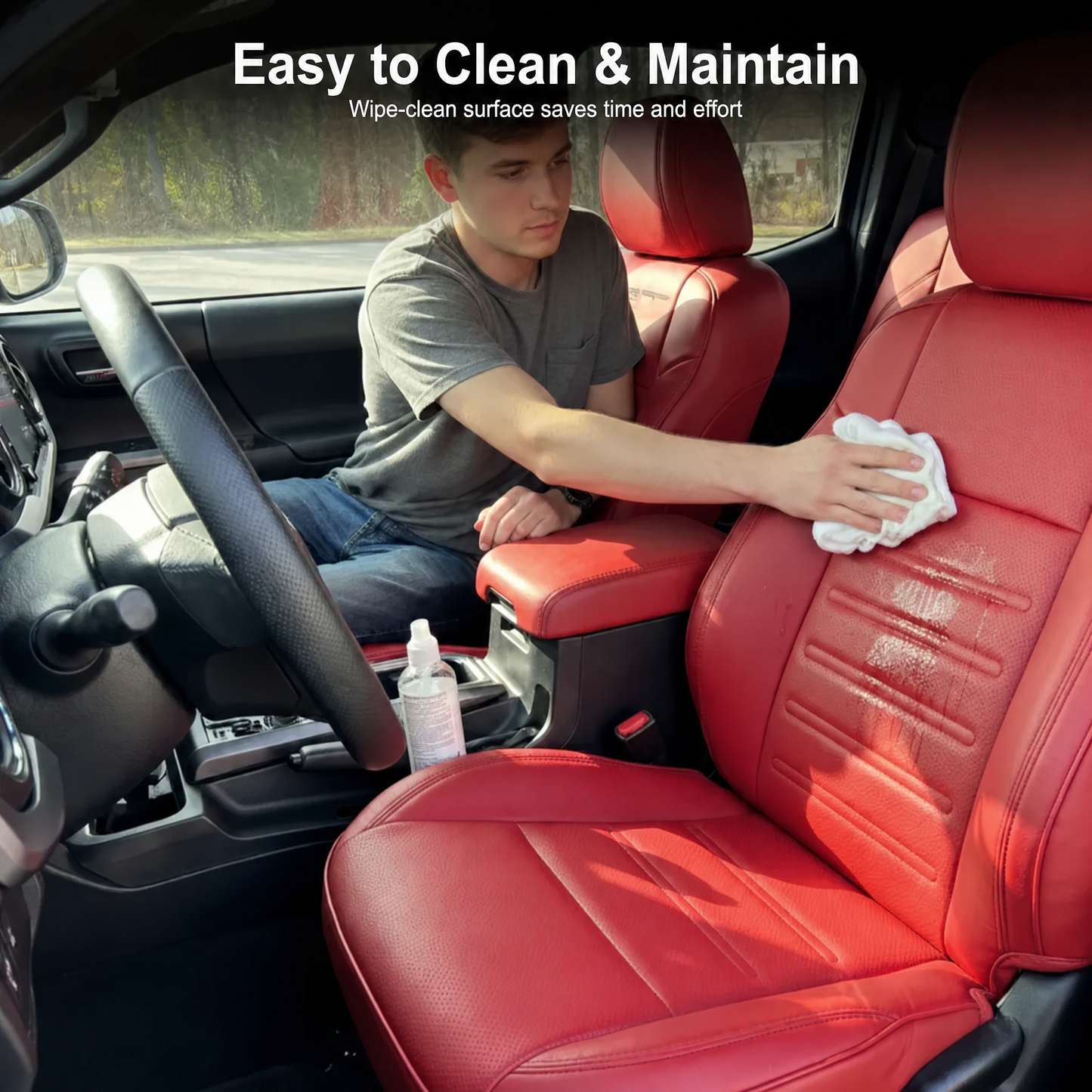 Tacoma 3rd Gen Seat Covers Embossed Seat Protectors with TRD Style for Toyota