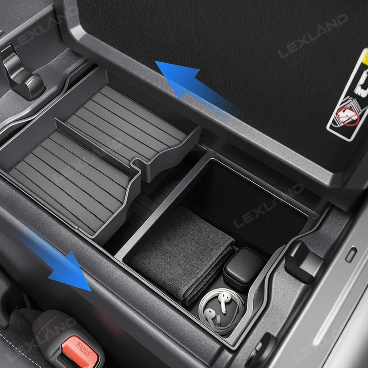 RAV4 Center Console Organizer Tray Anti-Slip ABS Armrest Storage Box for Toyota