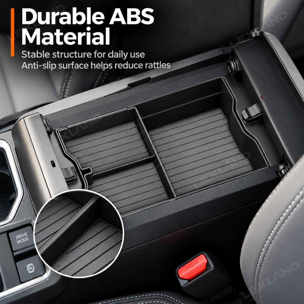 RAV4 Center Console Organizer Tray Anti-Slip ABS Armrest Storage Box for Toyota