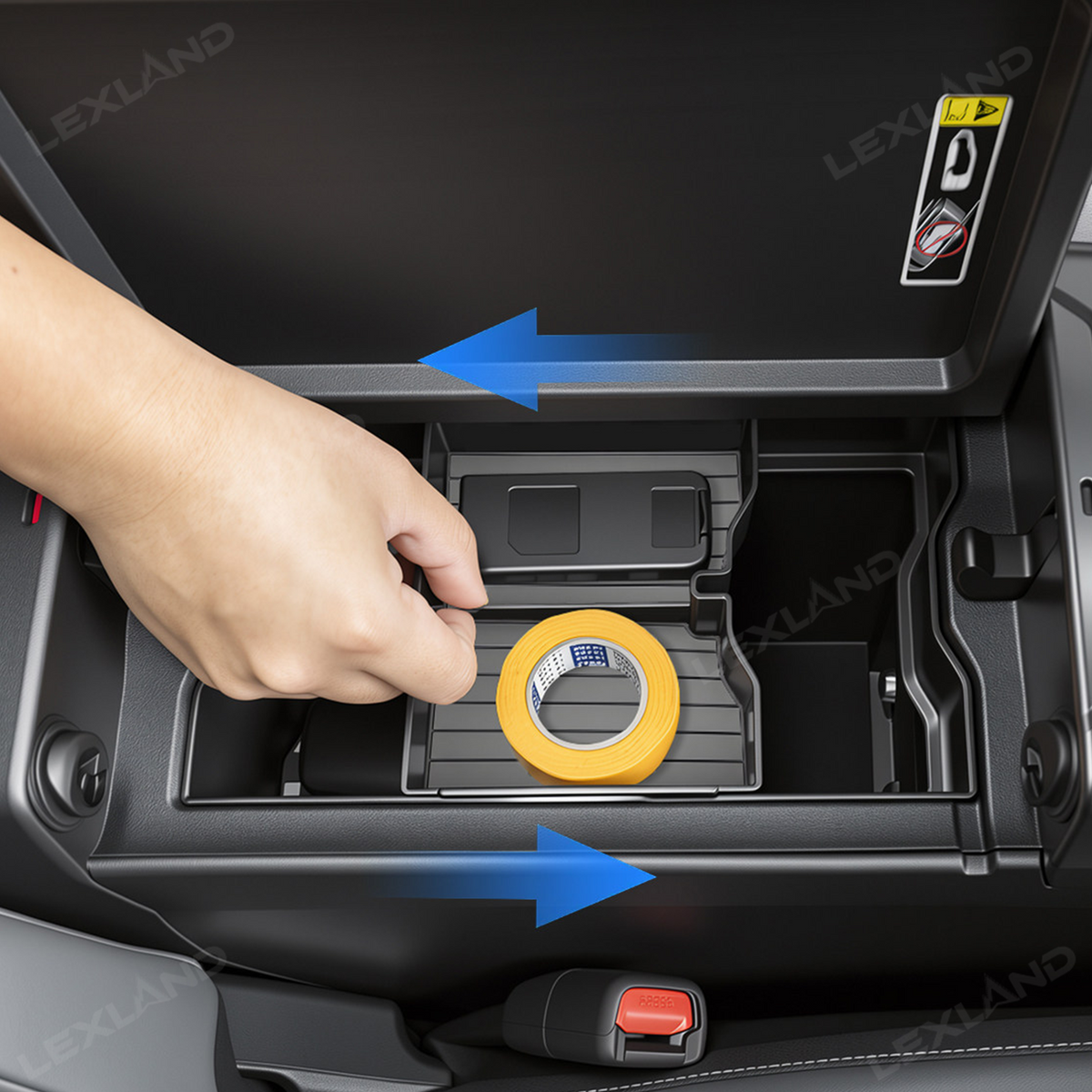 RAV4 Center Console Organizer Tray Anti-Slip ABS Armrest Storage Box for Toyota