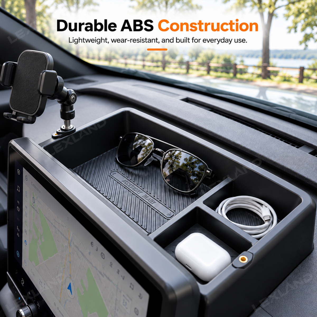 RAV4 Dashboard Storage Box Behind Screen Storage Tray Center Console Organizer for Toyota