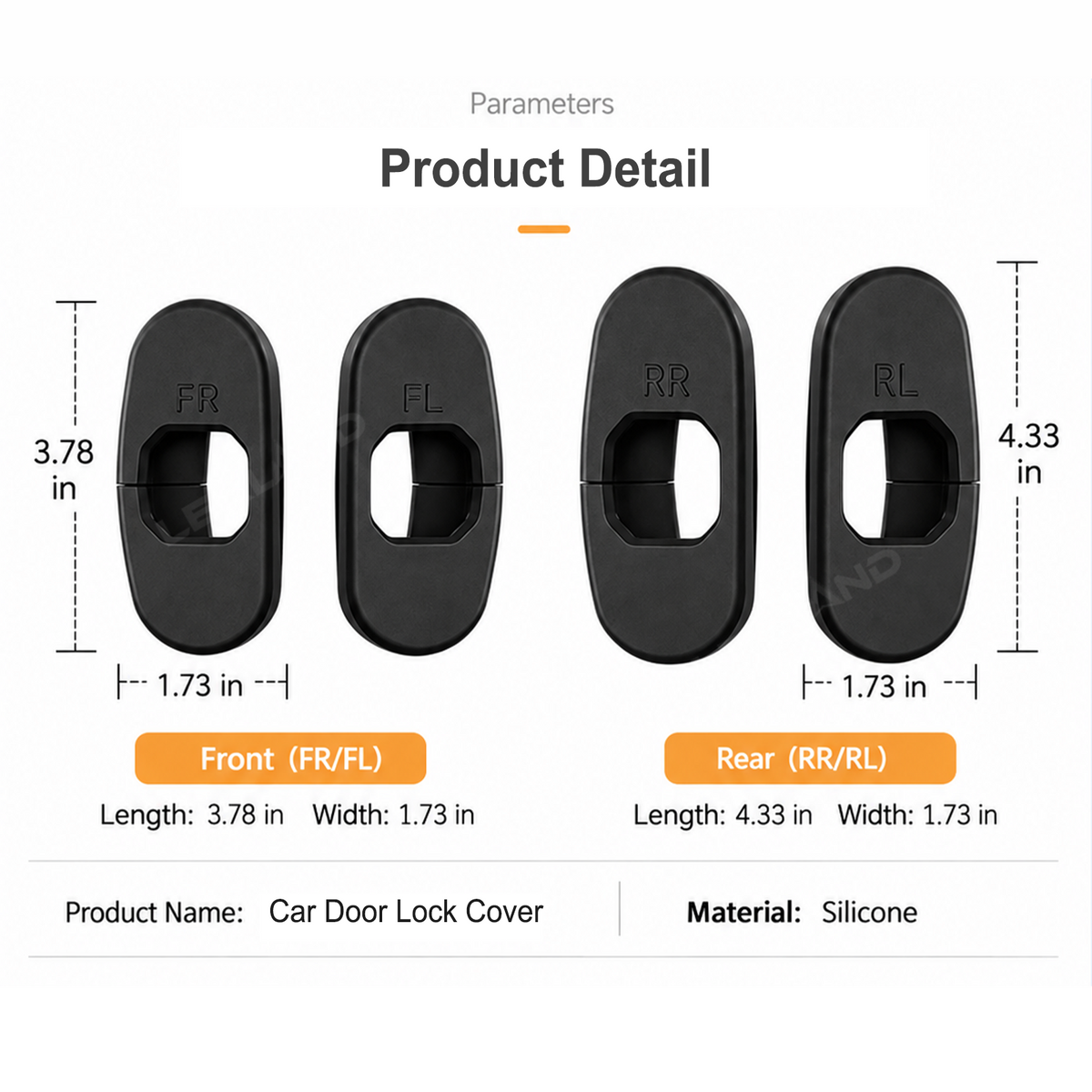 RAV4 Door Lock Covers Silicone Door Latch Striker Cover Dust & Rust Protection Covers 4PCS for Toyota
