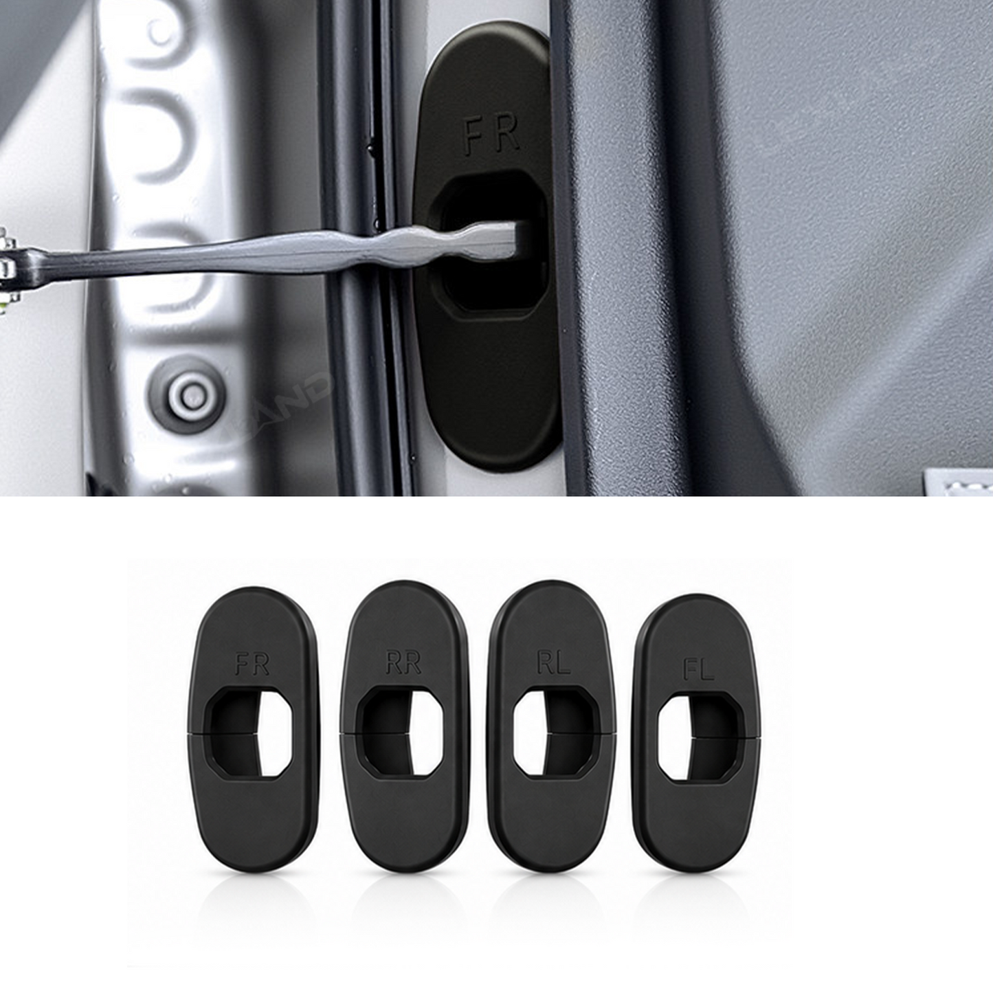RAV4 Door Lock Covers Silicone Door Latch Striker Cover Dust & Rust Protection Covers 4PCS for Toyota