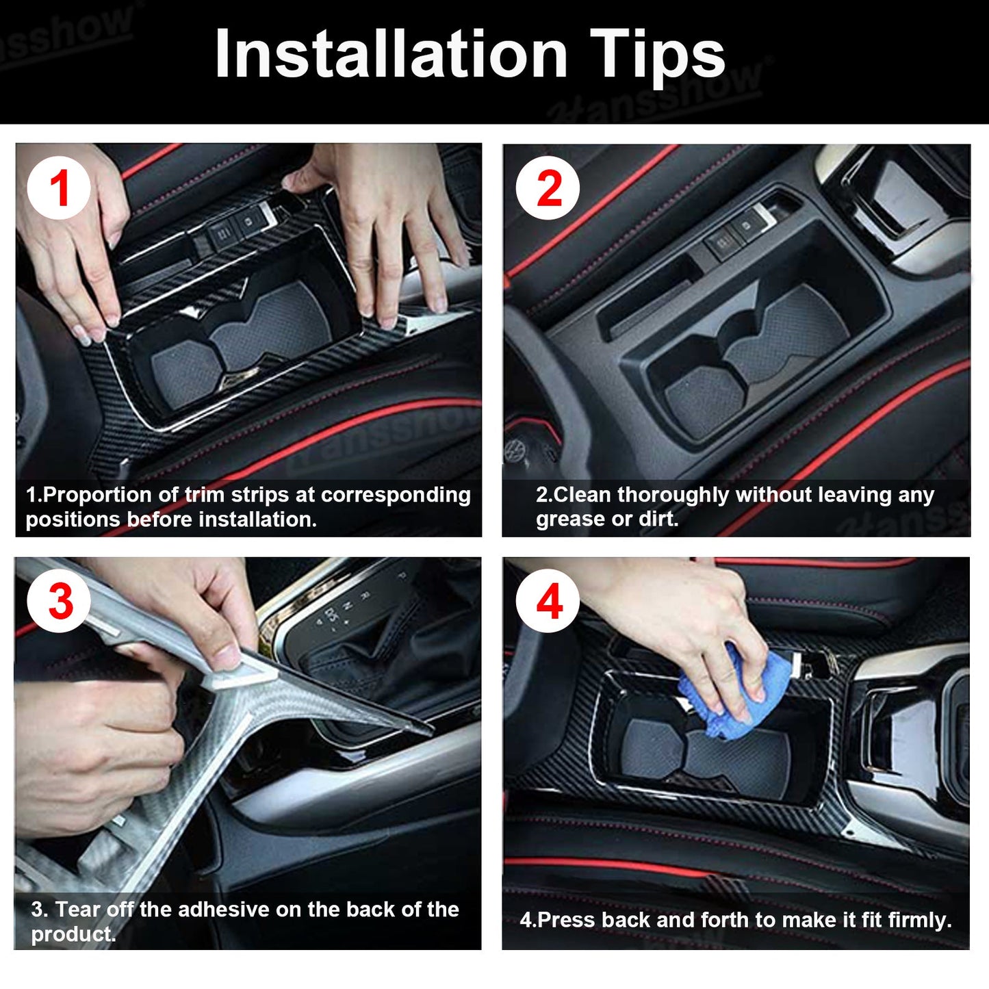 4Runner Interior Cover Trim ABS Carbon Fiber Style Protective Overlays