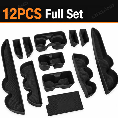 Tacoma 3rd Gen Interior Silicone Liner Insert Interior Door Storage Mat Set Cup Holder & Console Inserts