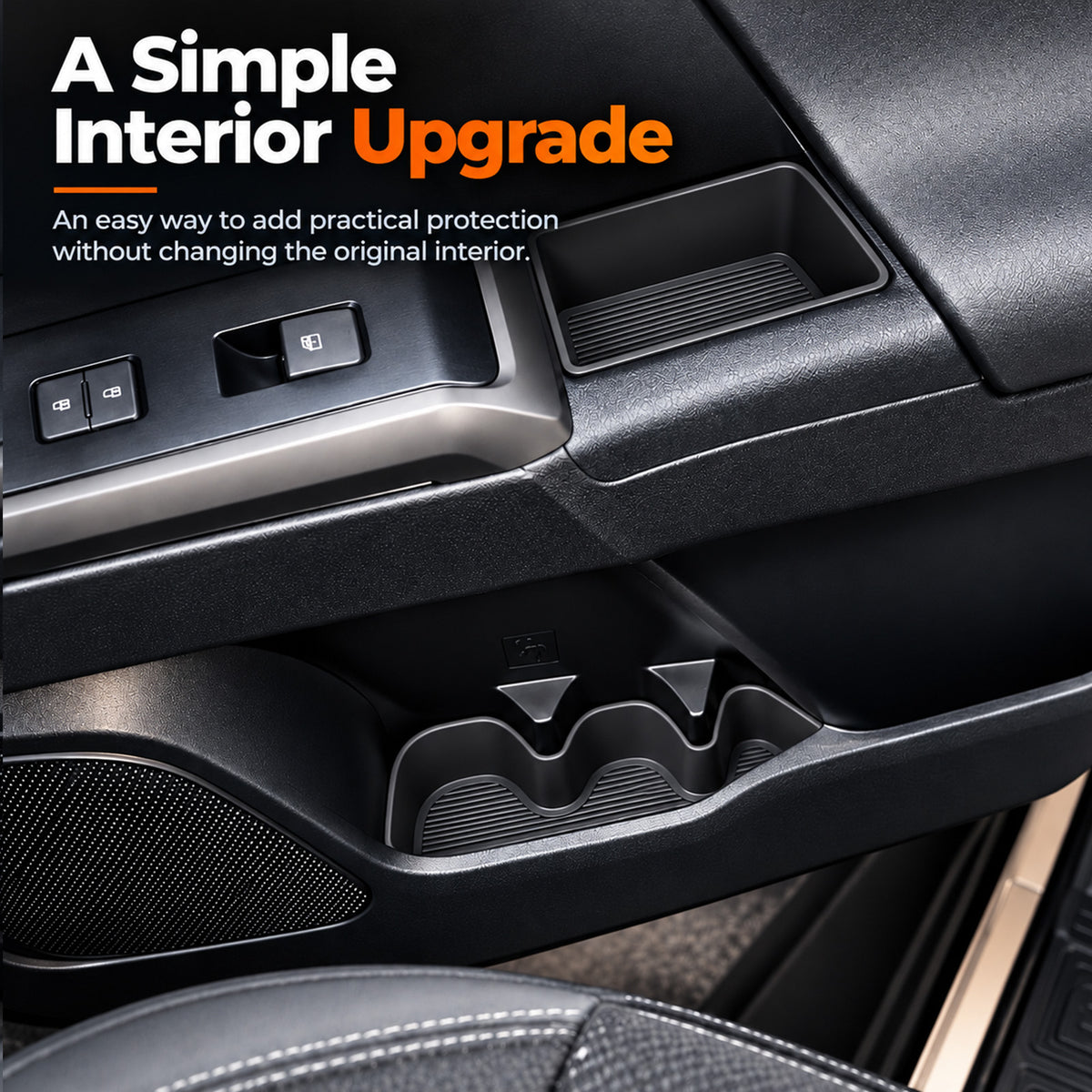 Tacoma 3rd Gen Interior Silicone Liner Insert Interior Door Storage Mat Set Cup Holder & Console Inserts