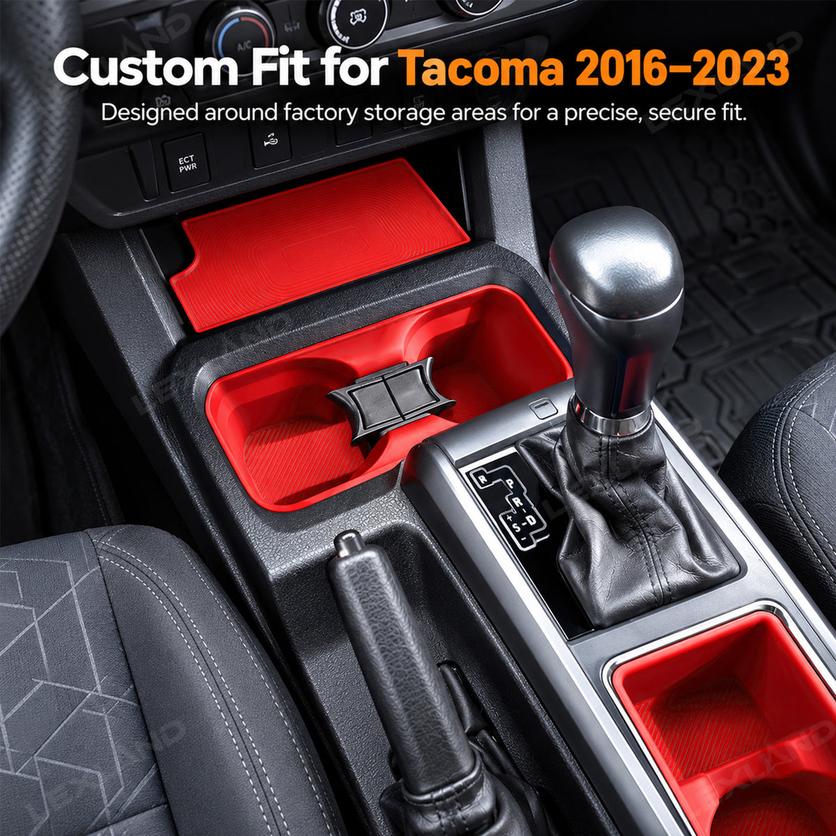 Tacoma 3rd Gen Interior Silicone Liner Insert Interior Door Storage Mat Set Cup Holder & Console Inserts