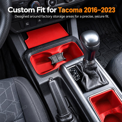 Tacoma 3rd Gen Interior Silicone Liner Insert Interior Door Storage Mat Set Cup Holder & Console Inserts
