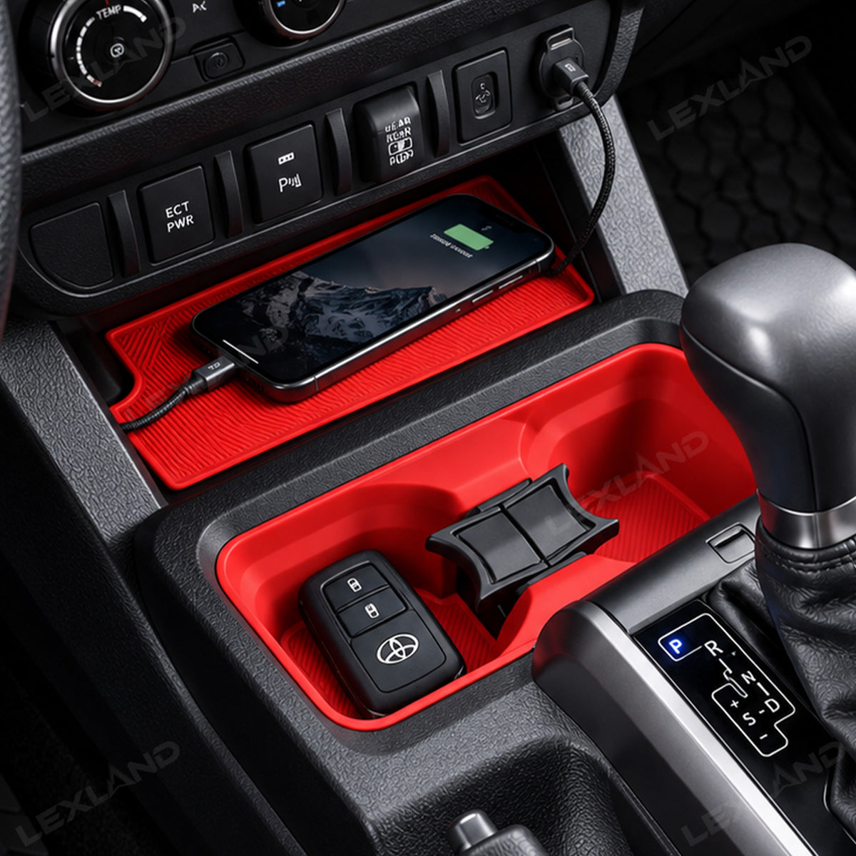 Tacoma 3rd Gen Interior Silicone Liner Insert Interior Door Storage Mat Set Cup Holder & Console Inserts