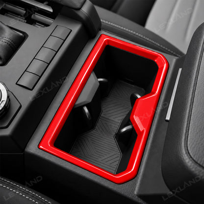 Tacoma Front & Rear Cup Holder Trim ABS Drink Holder Overlay 2PCS for Toyota