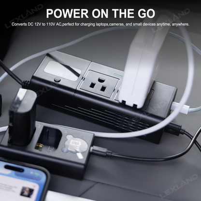 Tacoma 3rd Gen 200W Portable Power Inverter DC 12V to 110V AC Converter with LED Display & Cigarette Lighter Plug